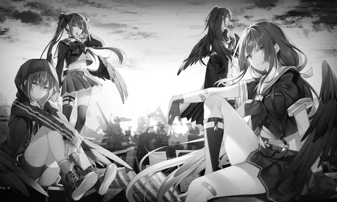 #絵をモノクロにするとかっこいい 