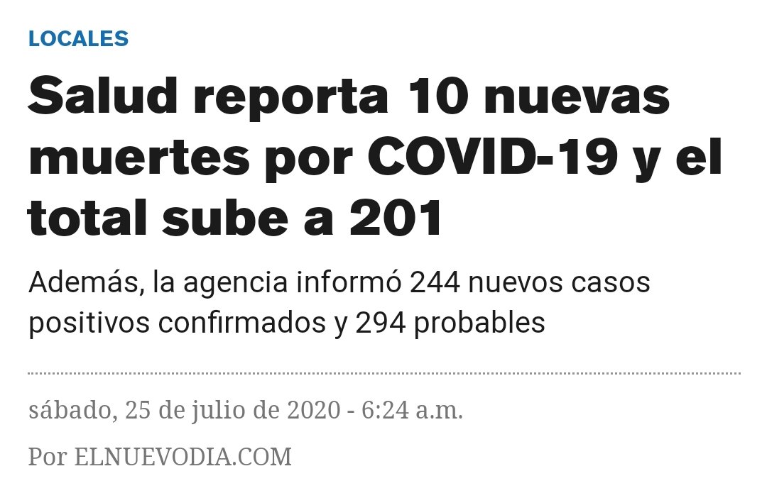  #BREAKING  #PuertoRico  #COVID19 out of control, 500- 600 daily cases with a 3M population is  #carribbean  #coronavirus  #epicenter  inminent  #health  #facilities  #collapse NO  #travel  #BreakingNews  #carnival  #cruises leave it as base port  #statistique  #statistics