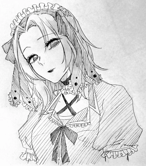 #絵をモノクロにするとかっこいい 
しのぶちゃんでやってみた① 
