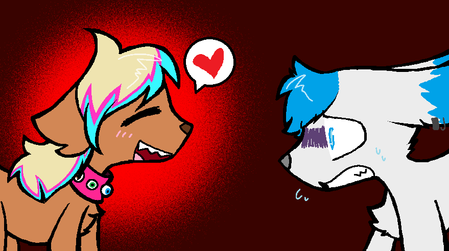 website_hazard's tweet photo. "Notice me Senpai!!!" TW: Blood
The brown wolf is Kandy and the white bunny-fox is Blade. Kandy is obsessed with Blade and yeah...... https://t.co/6KUhnEjBeJ