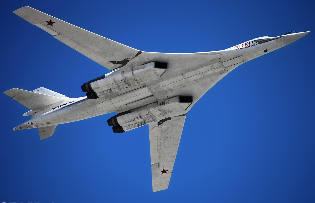 Tupolev Tu-160 is a supersonic, VSW-heavy strategic bomber designed by the Tupolev DB in the Soviet Union in the 1970s. It is the largest and heaviest Mach 2+ supersonic military aircraft ever built. It is the largest and heaviest combat aircraft, the fastest bomber in use
