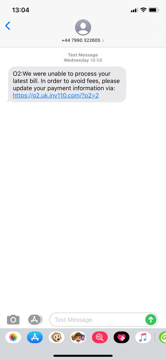 BEWARE of a text you may receive if you’re an <a href="/O2/">O2</a> customer which will ask you to provide bank details stating your bank details are invalid for your latest bill. Call your bank and <a href="/O2/">O2</a> if you have been a victim or speak to <a href="/actionfrauduk/">Report Fraud</a> for any further advice. #Phishingscam #O2