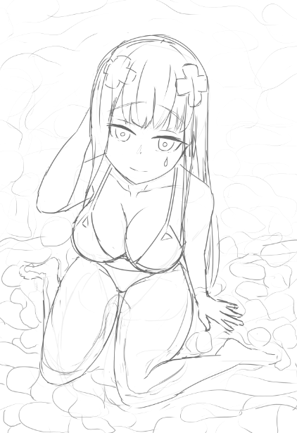 久しぶりに416描いてるけど楽しい～ 