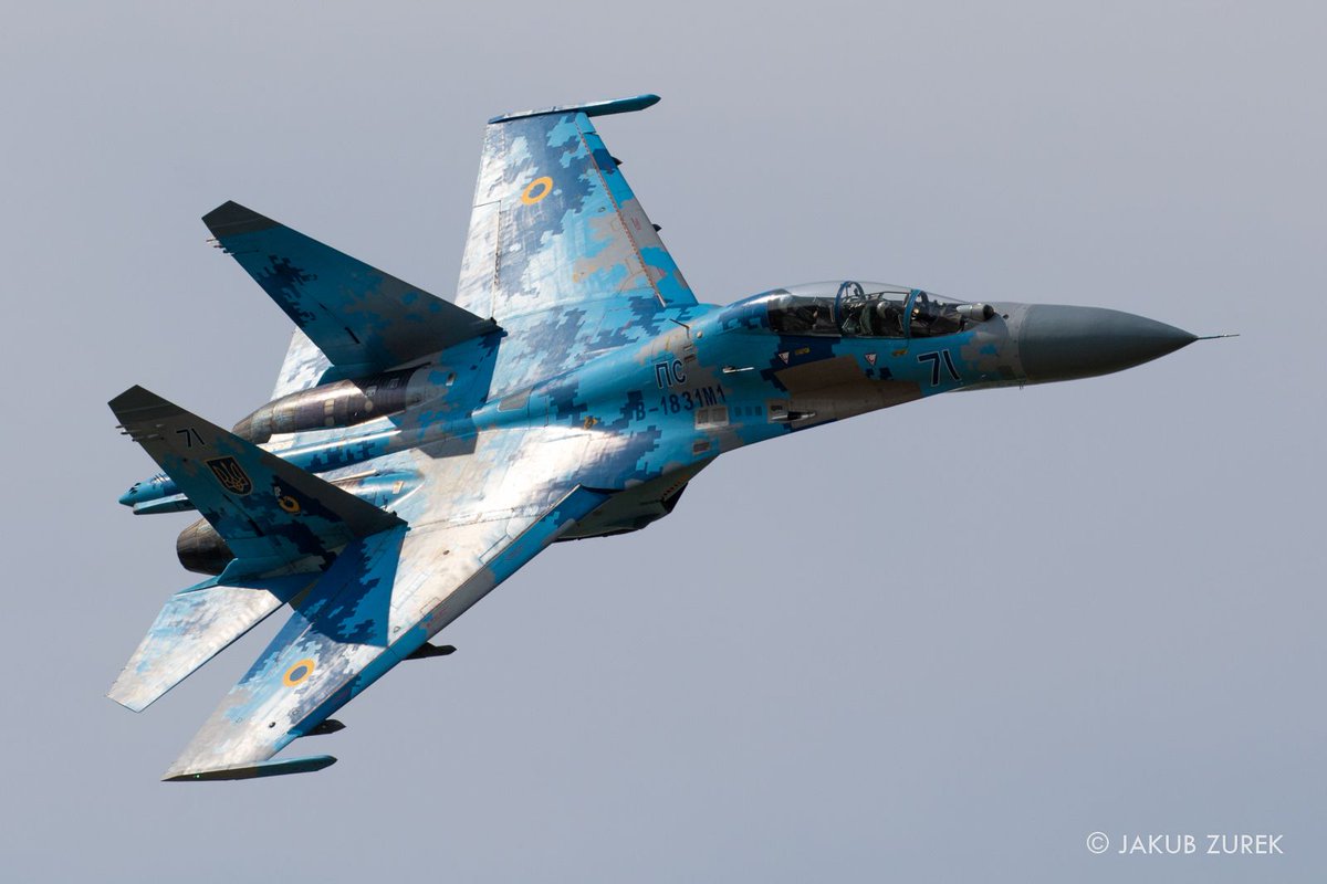 Sukhoi Su-27 Flanker is a twin-engine supermanoeuverable fighter aircraft designed by Sukhoi. With 3,530-kilometre (1,910 nmi) range, heavy armament, sophisticated avionics and high manoeuvrability.
