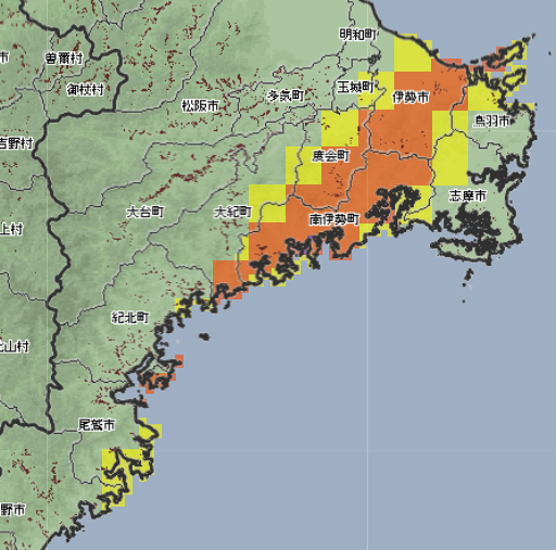 gifuprefwe43's tweet photo. 三重県南部 土砂災害に警戒を！
大雨警報発令中🚨
24時間雨量
藤坂峠(大紀町)168.5㍉
紀伊長島 123㍉
小俣(伊勢市) 75㍉
尾鷲 73㍉
南伊勢 51.5㍉
#伊勢市 #鳥羽市 #度会町 #南伊勢町 #大紀町 #紀北町 #大雨 #土砂災害 https://t.co/cIZWJw3fM8