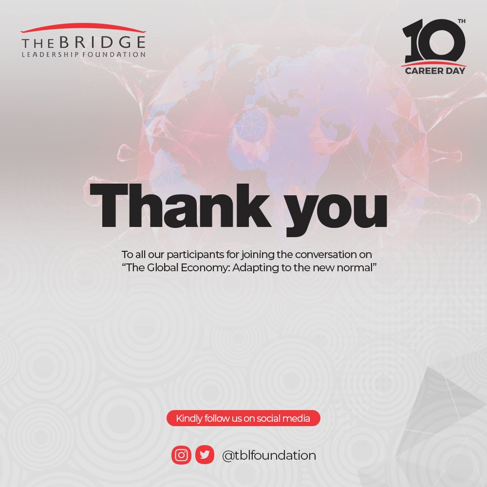 TBLFoundation's tweet photo. A very big thank you to all our participants and viewers. You all made the 10th Career Day Conference a big success.

#TBLF #CareerDay2020 #10thCareerDay #newnormal #careergoals #careerdevelopment #careersuccess #adaptingtothenewnormal #careerstrategy #entrepreneur #nowisthetime https://t.co/zTICh4OOjn