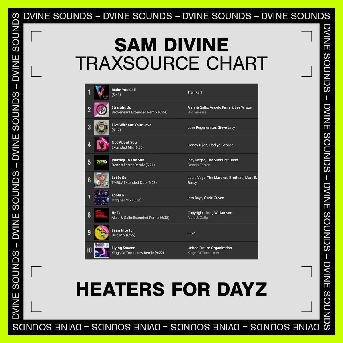 A brand new <a href="/traxsource/">Traxsource</a> chart from me ‘Heaters For Dayz’ 🔥 It does exactly what it says on the tin! 🥫🙅🏼‍♀️ Go check it >> traxsource.com/title/1399640 🎧