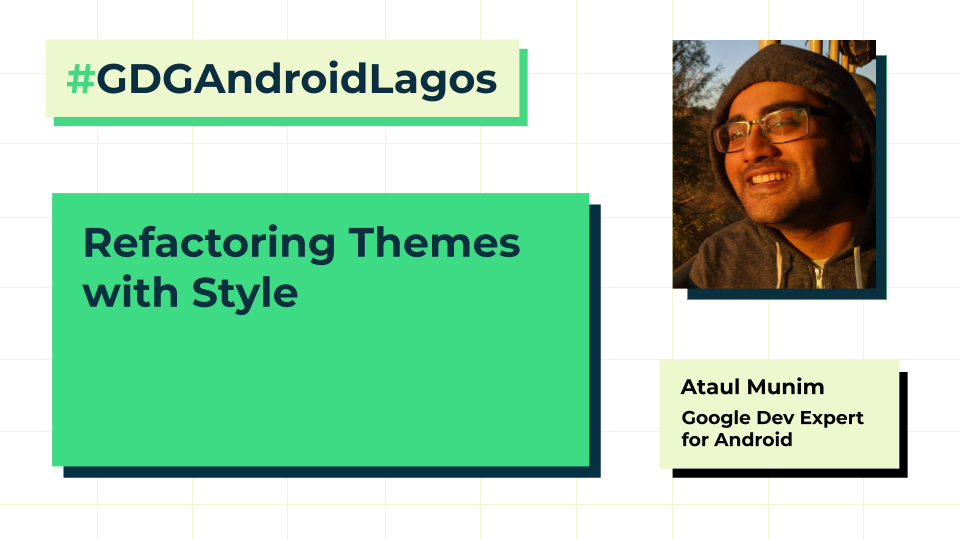 GDGAndroidLagos's tweet photo. Styling and Theming on Android have never been 100% clear or simple to maintain a clean and reusable structure. Join on next Saturday as @ataulm, a @GoogleDevExpert for Android, talks about "Refactoring Themes with Style".

Registration: https://t.co/NkMfBYs1kr https://t.co/Je4lKn6VFu