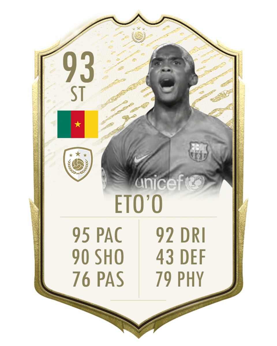 LewOnOne's tweet photo. Could we see a potential Icon Eto'o for FIFA 21!? 

How good would this card be!!!

#FIFA21 #FUTDesigns #Icon #Eto https://t.co/Iwe3qwFY1N
