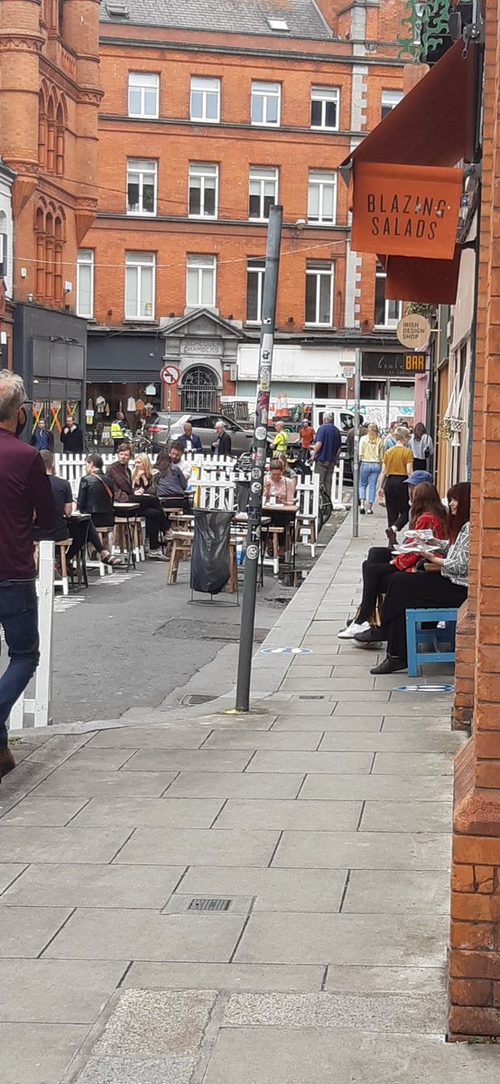DubCityCouncil's tweet photo. Pedestrians galore today. Our pedestrisation of the Grafton Street area is underway. Plenty of space to have a wander around. #Dublin #covidmobility #walkdublin https://t.co/U56KOrapBp