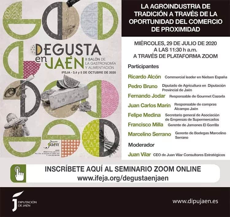 II Salón de la gastronomía y Alimentación. Os esperamos el miércoles 29 de julio de 2020 a las 11:30h. En la plataforma Zoom online, inscríbete para no perderte nada sobre nuestros vinos  #MarcelinoSerrano y #BlancaMaria con #DegustaJaen