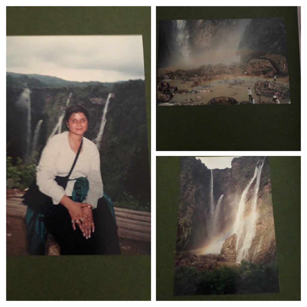 nisharai_ggc's tweet photo. @ParveenKaswan Now again u refreshed 20 years back trekking trip at this amazing #jogfall . had no stairs here all was natural trekking and quite long as highest fall . Saw 3 rainbows 🌈 together once we reached at bottom . Some pics to share can’t stop .. Thanks for confirming it’s Jog falls . https://t.co/dEAJTJby7B