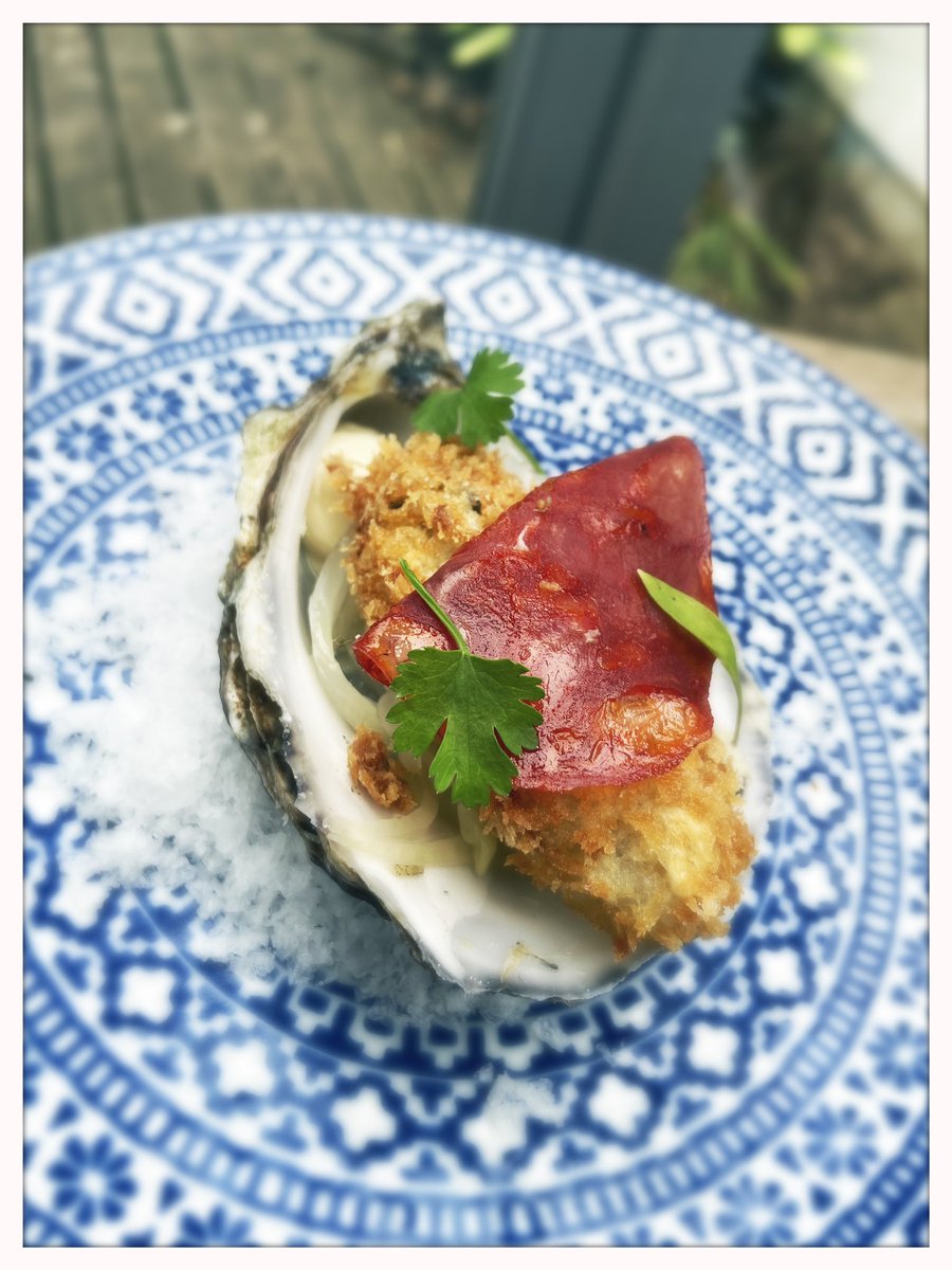 Uiscebyheaneys's tweet photo. Another option of the oyster menu:) #crispy carlingford oyster, fennel, apple, chorizo Iberico, aioli 👌🦪🙌#uisce #oysterbar #heaneys @heaney16 https://t.co/e3ztXxaPSi