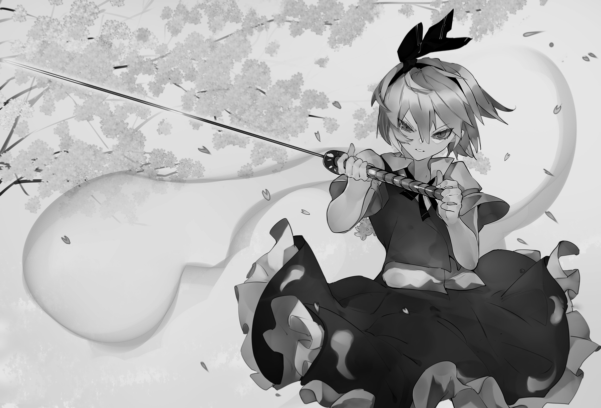 十六夜咲夜 「#絵をモノクロにするとかっこいい
本当ぉ? 」|いくらうにのイラスト
