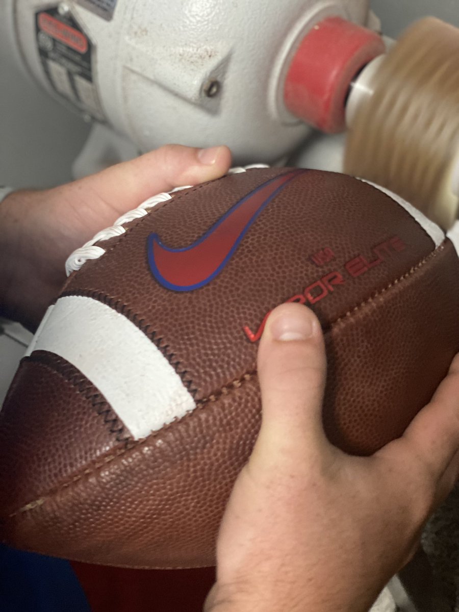 kencrain's tweet photo. Polishing the @usnikefootball @BigGameUSA footballs for @OleMissFB @RaySandroni #olemiss #nike https://t.co/BOto34Zbck