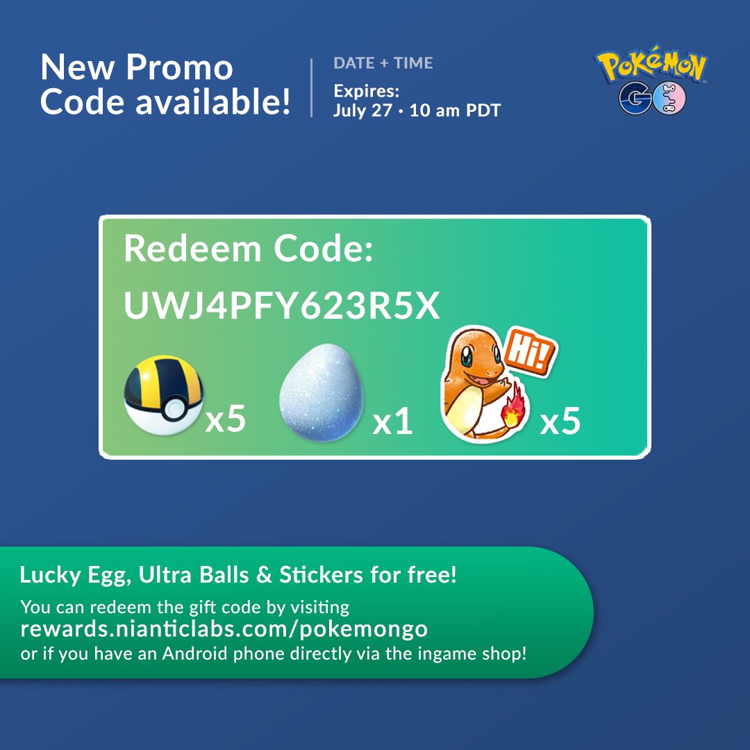 Couple of Gaming on X: All 4 #PokemonGOFest2020 promo codes, redeem them  before they expire! 🎁 UWJ4PFY623R5X 9FC4SN7K5DAJ6 MQE4PFNYVRM6M  5PTHMZ3AZM5QC #PokemonGO  / X