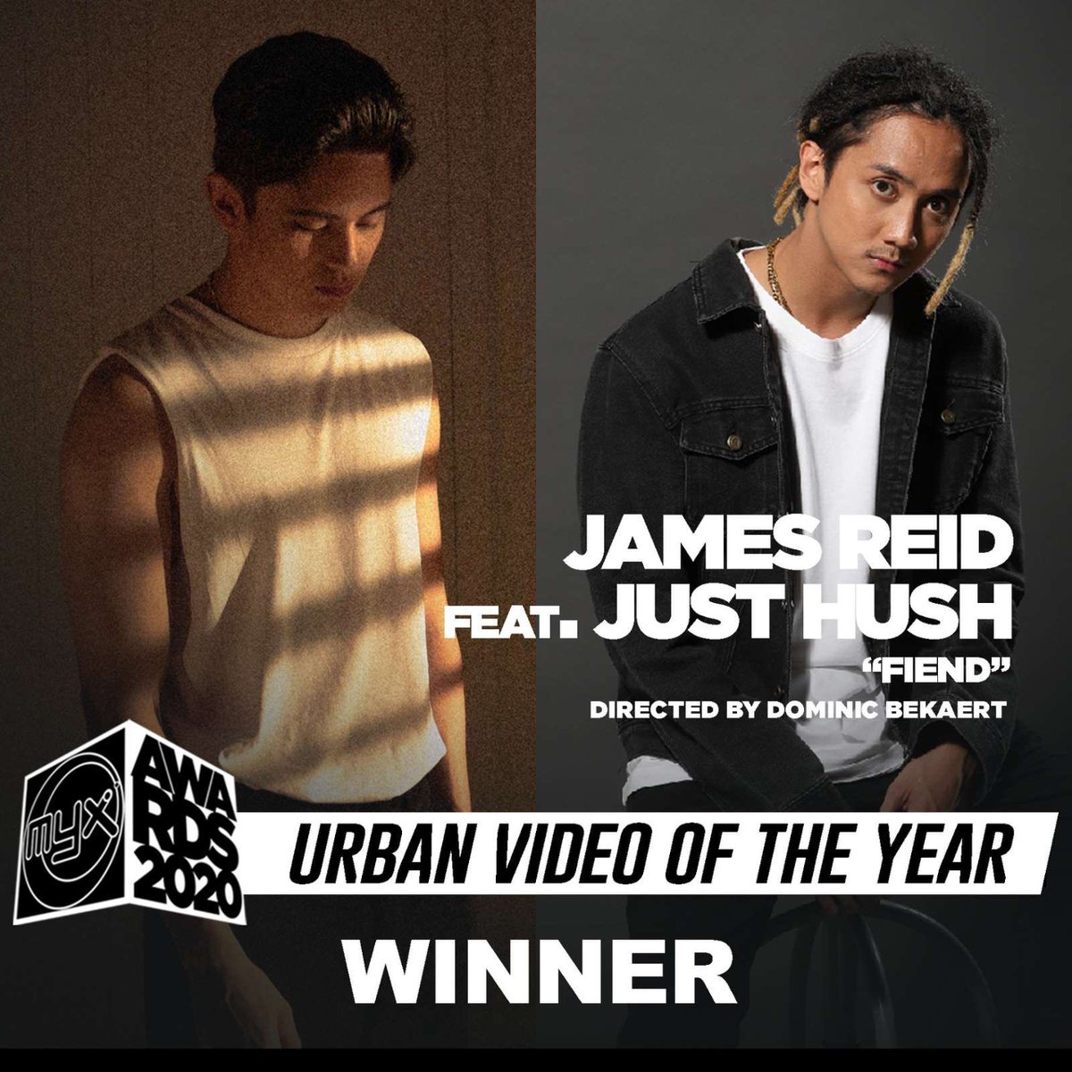 WeLoveJaDine's tweet photo. Yay! We made it 🎉🥳

Congrats everyone! 🙏🏼🙏🏼 Thanks so much!!!

URBAN VIDEO OF THE YEAR

FIEND BY JAMES REID FT JUST HUSH

JADINExCareless
#JADINEforMyxAwards2020
#MYXAwards2020 https://t.co/GO6dG1haAP