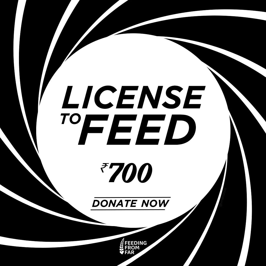 FeedingFromFar's tweet photo. It takes just 700 INR to feed a family for an entire week. So get the license to feed those in need by donating now! https://t.co/4w2dCtURvO

#FeedingFromFar #India #Lockdown #StayHome #Pandemic #Food #Fundraiser #forgood  #Coronavirus #Covid19 #donate #jamesbond #007 #hollywood https://t.co/2IBOaDv9QR