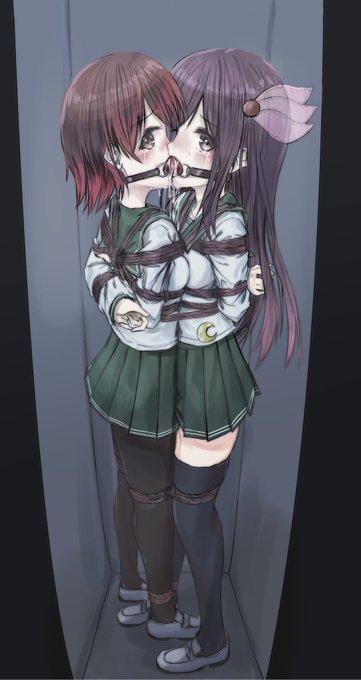 睦月ちゃんと如月ちゃんを密着連縛&連結ギャグ('・౪・)ニョホホ 