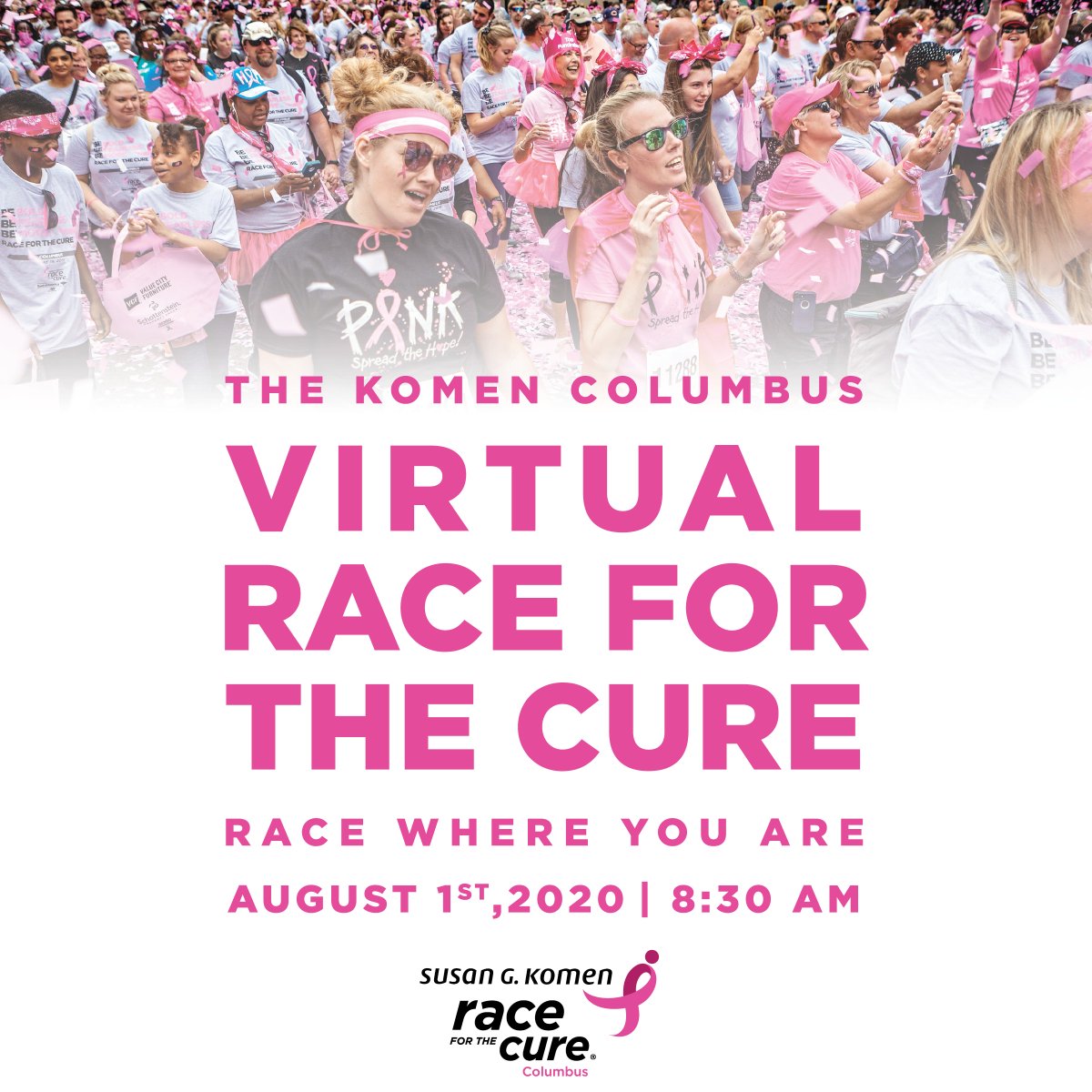 KomenColumbus's tweet photo. Join us and save lives at The Komen Columbus Virtual Race For The Cure on August 1st! One Day. One Time. One Mission. One Race.
Register >> https://t.co/iK1UHPHKGL
#CbusRFTC https://t.co/lzYajlv6XI