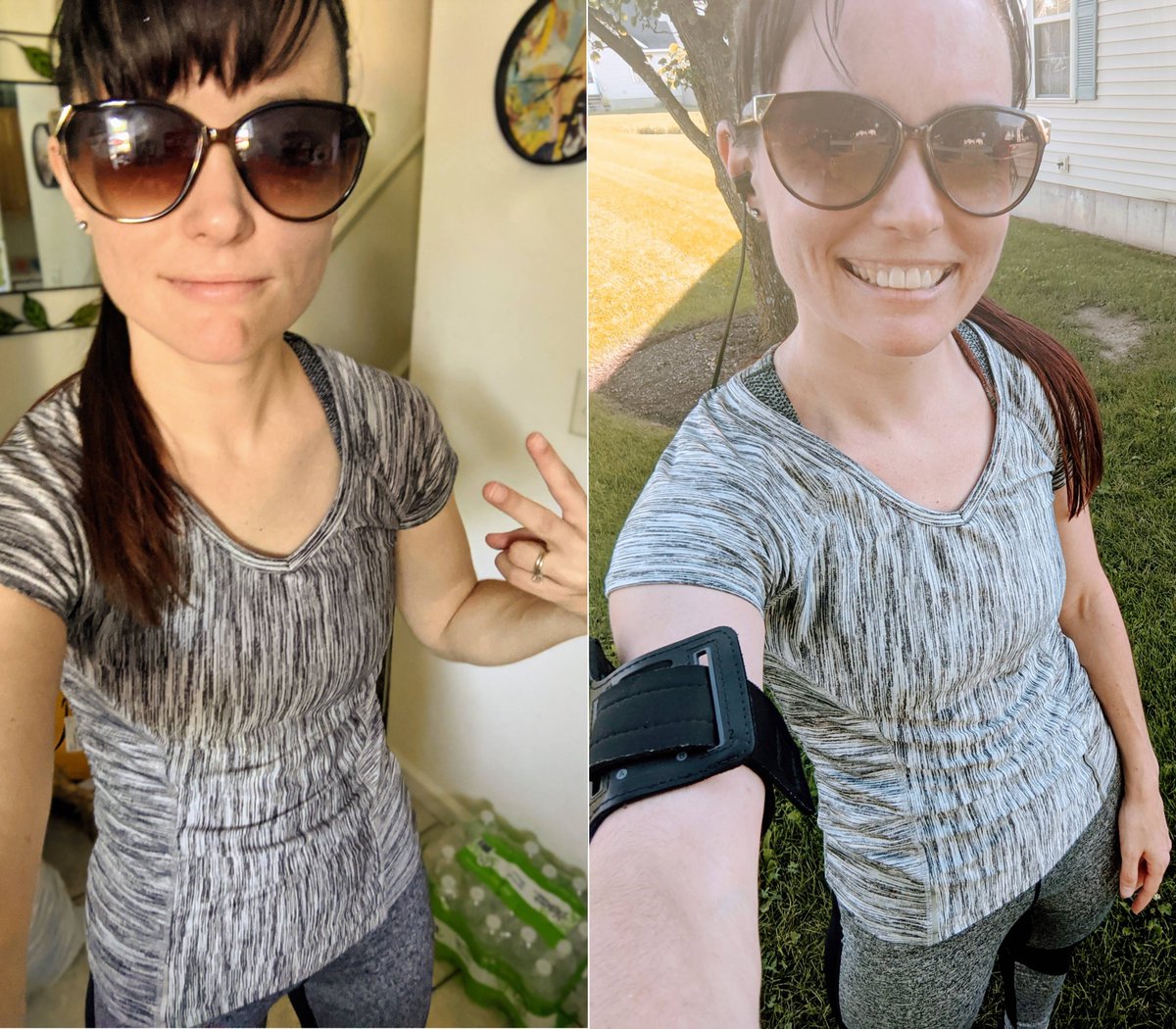 ErinNudi's tweet photo. Before and after 5K this morning. #virtual5k #glensfallsrotary5kcorporatechallenge #worsttime #stillfinished #novomitting #nowalking https://t.co/VTbVIGe3p6