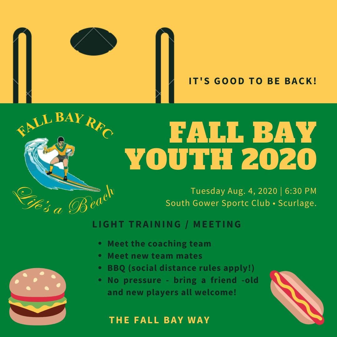 FallBayRFC's tweet photo. It’s good to be back... the socially distanced social, invite your friends! August 4th 2020

 #fallbayway #lifesabeach #fallbayyouth https://t.co/6z1ceuKU6r