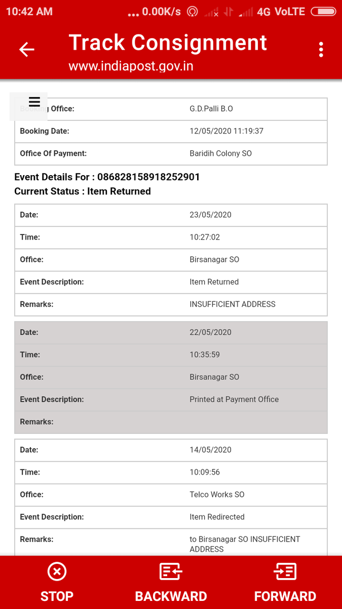 harash with <a href="/IndiaPostOffice/">India Post</a> sir it is my money order booking dtd 12:5:2020 but still not deliveried or returned plz take againest it immediatily <a href="/narendramodi/">Narendra Modi</a> sir <a href="/Ravisanka/">Ravisankar Venkatach</a>