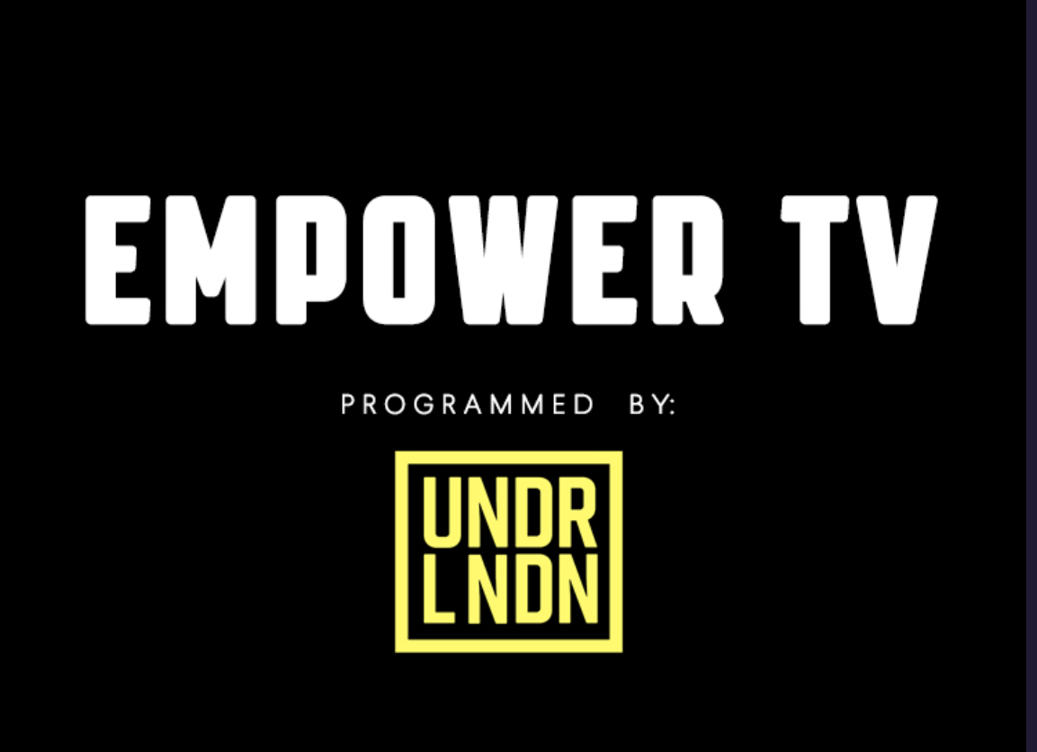 UNDRLNDN's tweet photo. UNDR tribe we have collab'd with @juh_mile and the special Locally Grown TV to launch EMPOWER TV.

✔️ 24 Hour Stream celebrating Black art.
✔️ Black British Filmmakers and artists featured.
✔️ New Playlist monthly.

Catch July's stream here:
https://t.co/q94mLO4Jex https://t.co/sjoPpI0pzy