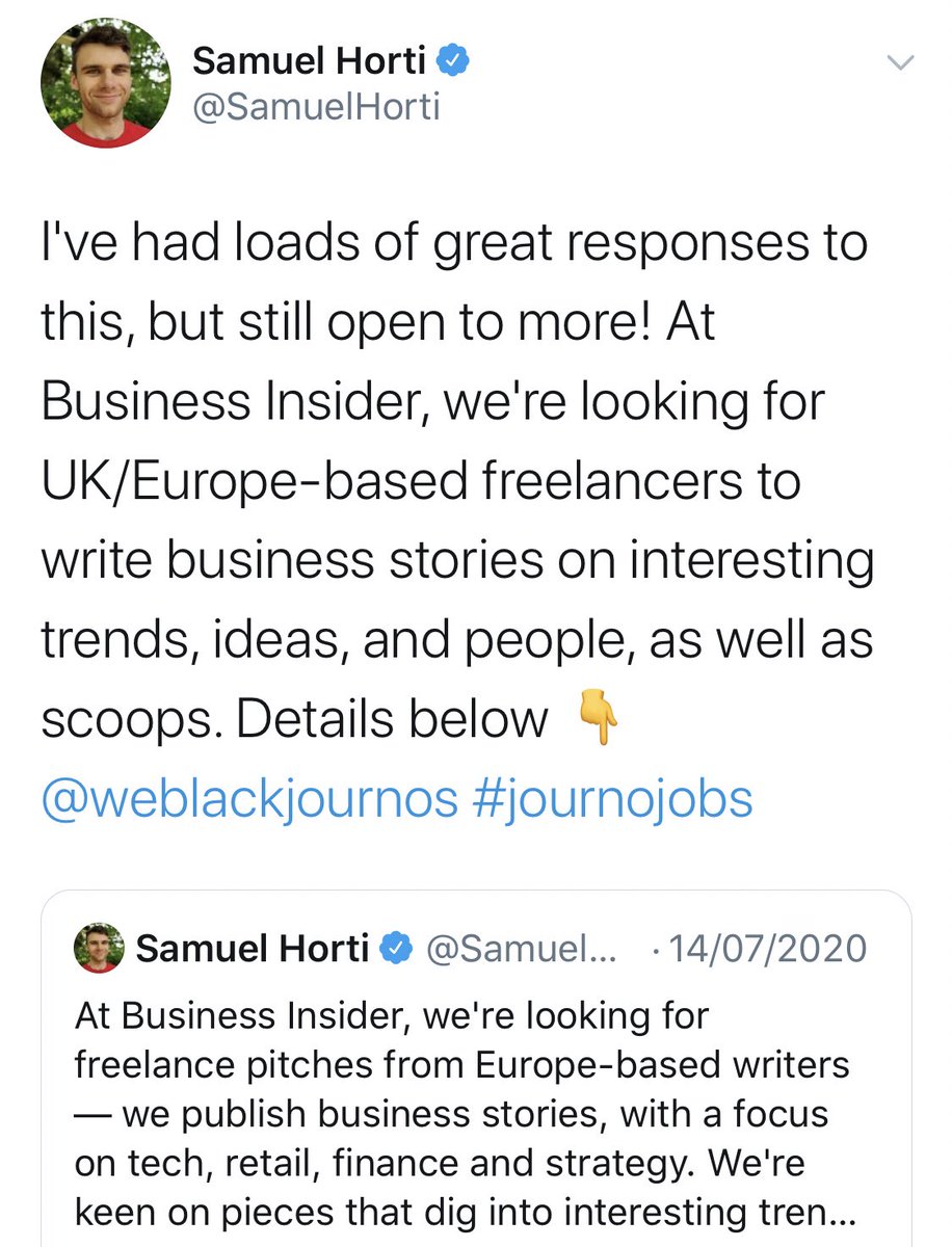 . @SamuelHorti at  @businessinsider is calling for pitches. More details on his timeline and you can reach him at shorti@businessinsider.com