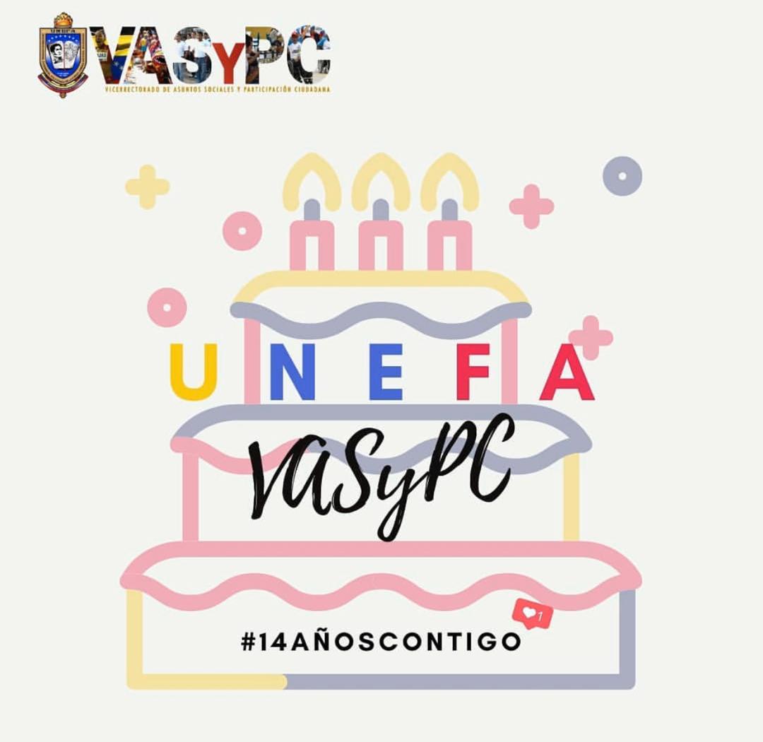UNEFA_VRRC's tweet photo. El VrrCapital, Núcleos y extensiones adscritas FELICITAN AL VICERRECTORADO DE ASUNTOS SOCIALES Y PARTICIPACIÓN CIUDADANA EN LA PERSONA DEL LCDO MARLON ACUÑA Y A TODO SU EQUIPO DE TRABAJO EN SUS 14 ANIVERSARIOS.
EXCELENCIA EDUCATIVA ABIERTA AL PUEBLO!!! https://t.co/eEyp5BUNEm