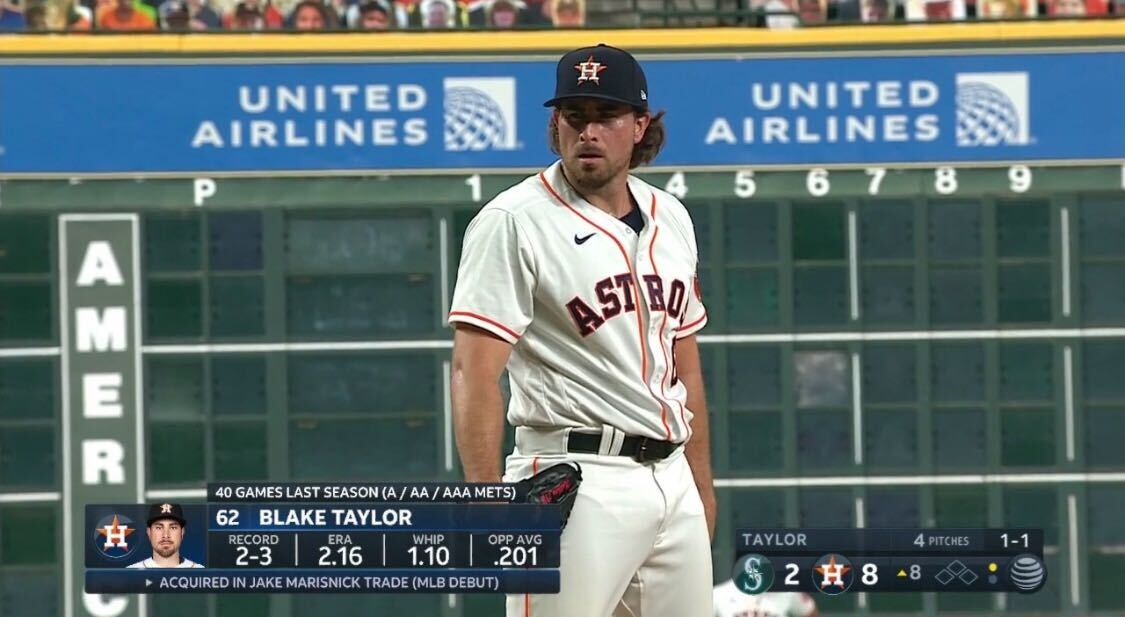 19,702nd player in MLB history: Blake Taylor- 2nd round pick by PIT in 2013- 5th HS LHP taken in 2013 Draft (and 1st to make the big leagues)- traded to NYM in 2014 as PTBNL for Ike Davis- traded to HOU in Jake Marisnick deal in December 2019- only LHP in the Astros bullpen