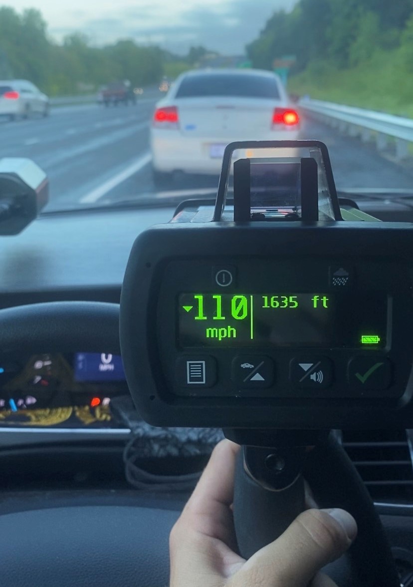 VSPPIO's tweet photo. Weekend:✅ Sunny &amp; hot:✅Still illegal to speed in #Virginia:✅✅#VSP stopped this car this AM for driving 110 mph on I-64 in #York Co. Already this year, 430+ traffic crash deaths in Virginia. #SlowYourSpeed #SaveALife #ArriveAlive #NoNeed2Speed (FYI: Aug is the court date) https://t.co/VrdS5o9giG
