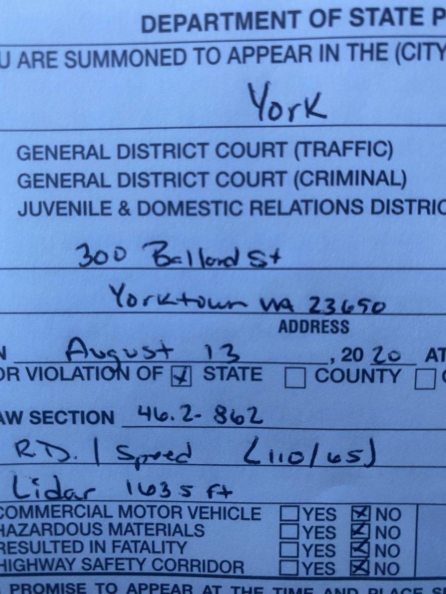 VSPPIO's tweet photo. Weekend:✅ Sunny &amp; hot:✅Still illegal to speed in #Virginia:✅✅#VSP stopped this car this AM for driving 110 mph on I-64 in #York Co. Already this year, 430+ traffic crash deaths in Virginia. #SlowYourSpeed #SaveALife #ArriveAlive #NoNeed2Speed (FYI: Aug is the court date) https://t.co/VrdS5o9giG