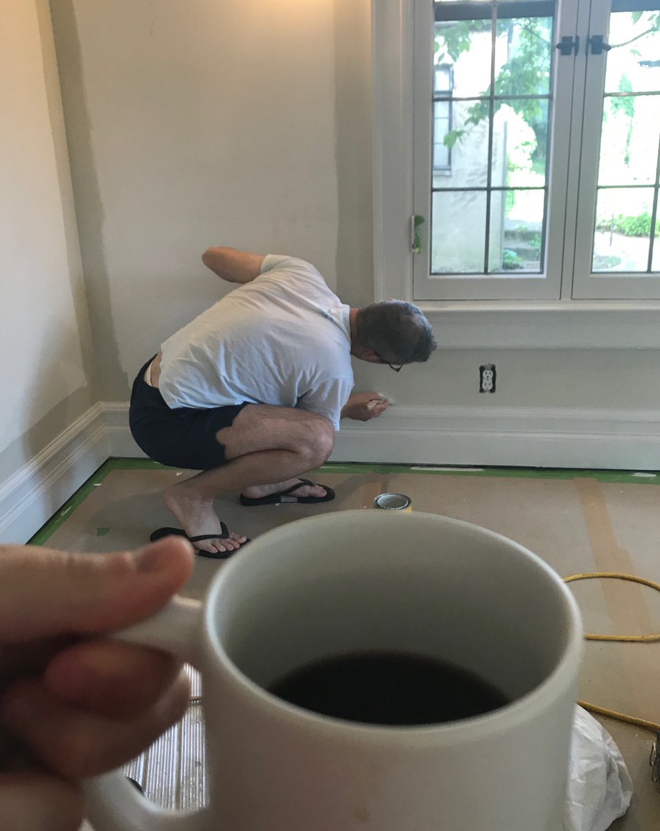 NateBayerMD's tweet photo. First thing on a Saturday 8am. Who wants to paint!? @BenjaminMooreCA Oh the life of being the partner of an architect. I need my coffee first. #homereno #doingitourselves #month11ofthisproject #slowandsteady https://t.co/TPtgBBql9s
