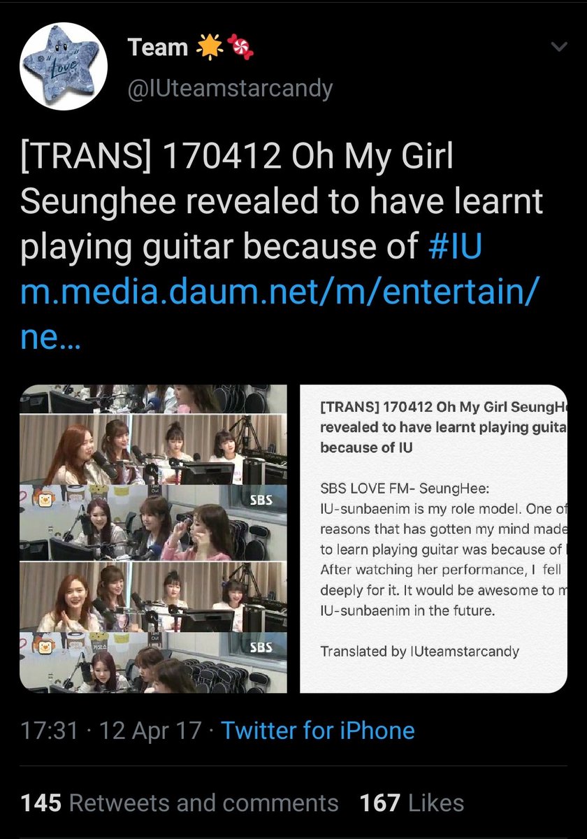 We all know that Oh My Girl have been a fan of IU from a long time ago. Here's some evidence!