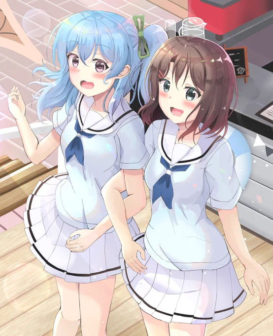 みさかのんカフェテリアイラスト 