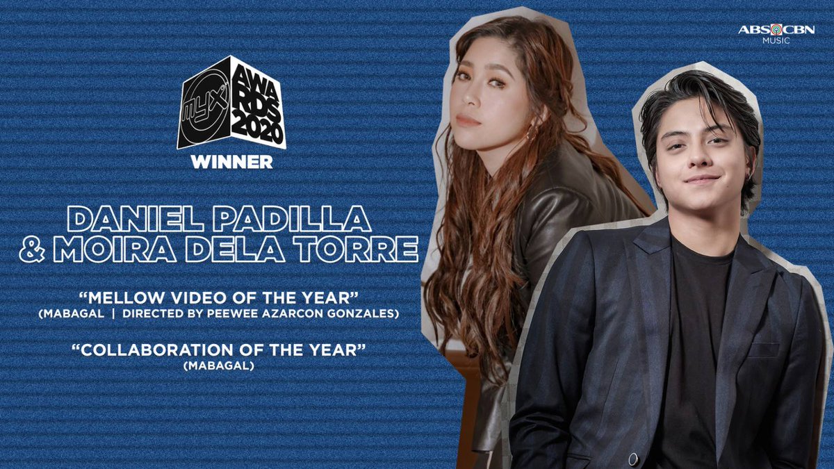 StarMusicPH's tweet photo. Congratulations @imdanielpadilla  &amp; @moirarachelle for winning 'Mellow Video of the Year' and 'Collaboration of the Year' on the #MYXAwards2020 ✨#MabagalOnMYXAwards

https://t.co/ka8BLBPohE https://t.co/RynIjdP4dE