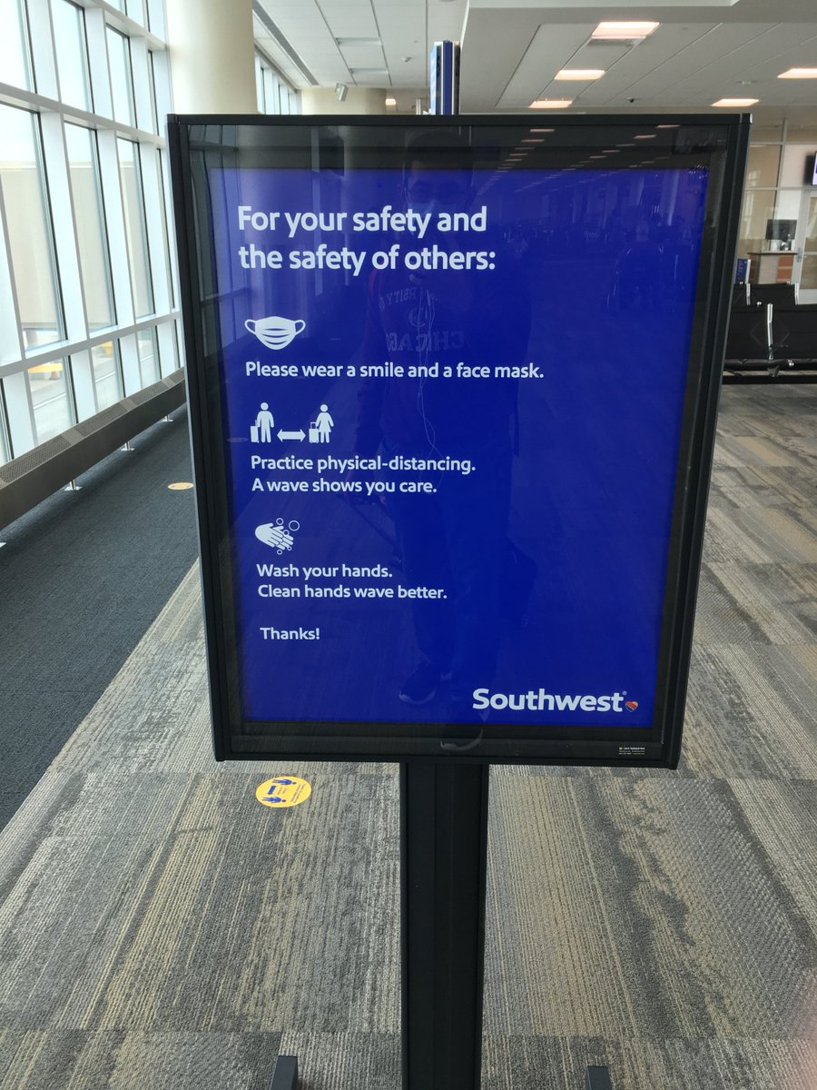 3. Southwest did an excellent job! Only 10 person at a time boarding, no boarding without masking, socially distanced! Minimal in flight service 