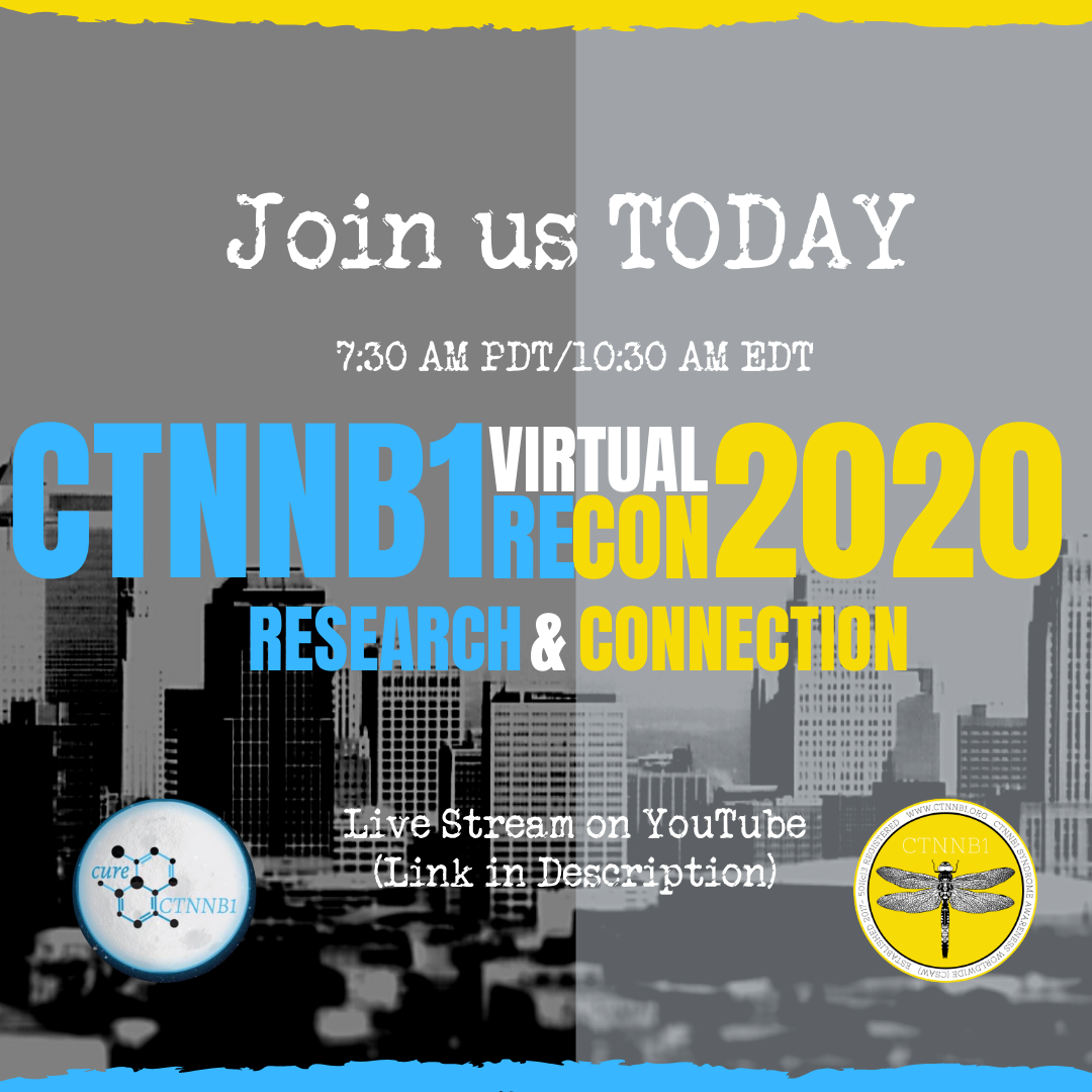 Join today for our first ever CTNNB1 Syndrome Research Conference! 

You can watch our YouTube livestream at:
youtube.com/c/CTNNB1org
