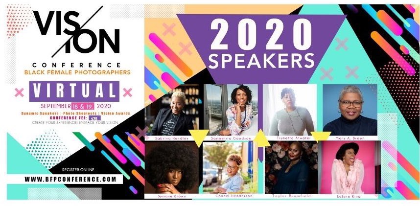 blackfemphotogs's tweet image. The Black Female Photographers Vision Conference is here! Sept. 18th &amp;amp; 19th, National Black Female Photographers Day on the 12th💪🏽. Register for the #conference at bfpconference.com. @marybphoto @SymoneSeven @ExperienceFancy #blackfemalephotographers #blkfmfoto