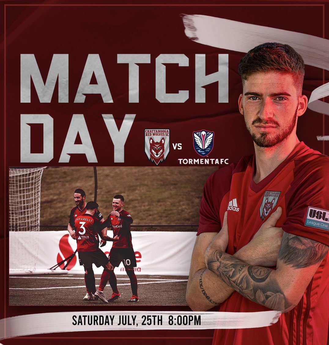 ChattRedWolves's tweet photo. It is MATCH DAY! ⏰
-
The long awaited day has come, and we are REDdy! Tune into ESPN+ for the coverage against @Tormenta_FC, game starts at 8:00pm. Check this thread for a direct link to the game 🔗. 
LET’S GO WOLVES!
#TRMvCHA https://t.co/Mhhqb0pHdZ