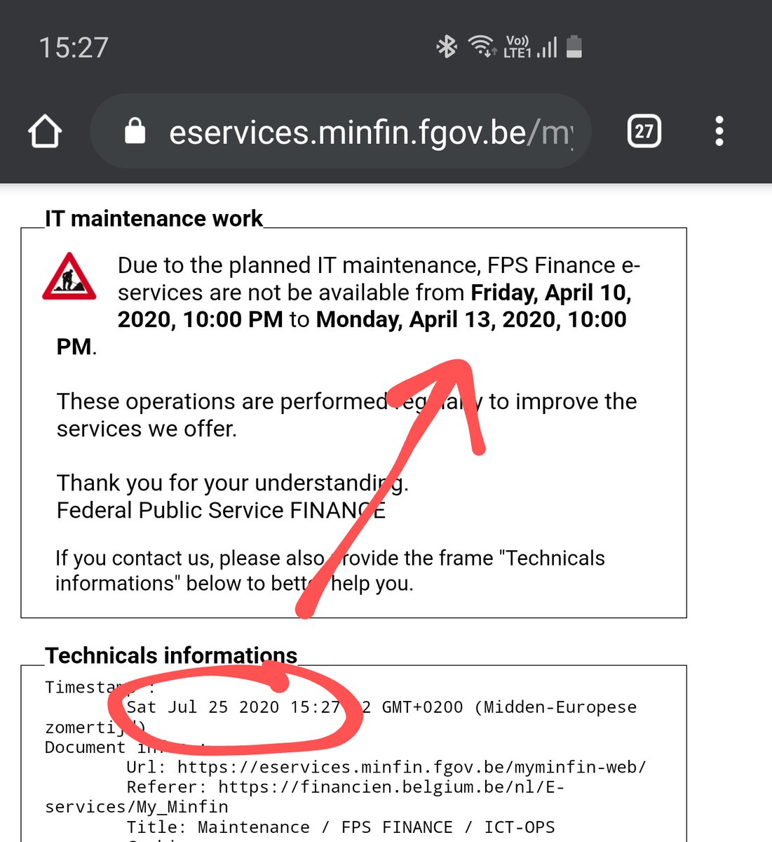 janssenluc's tweet photo. Ik heb geen idee welke kalender jullie gebruiken...de gregoriaanse kalender in elk geval niet. @FODFinancien #onejob https://t.co/FdxwXWeq6S
