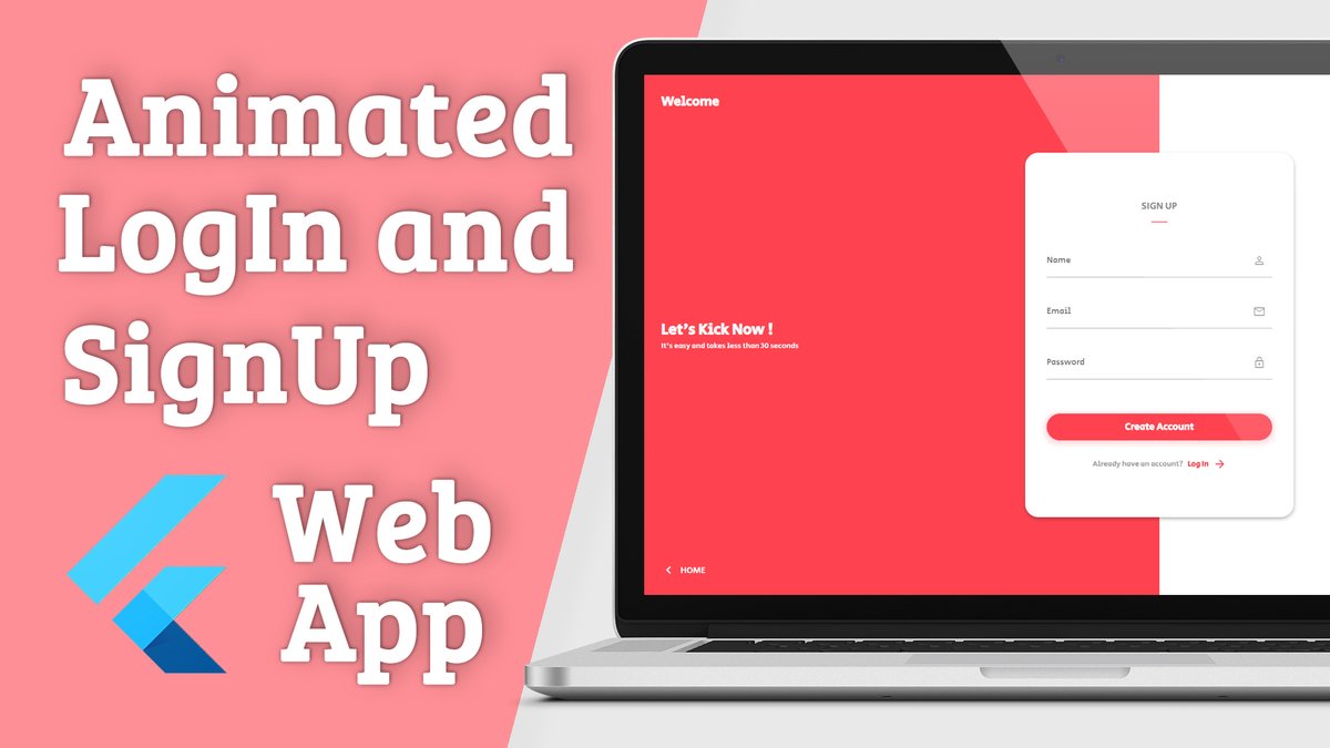 AllAboutFlutter's tweet image. 🚀Just uploaded Animated LogIn and SignUp #Website #App #UI using #Flutter from #Google😍
👉youtu.be/6U7YLj5nKmg (including source code)
@FlutterDev @r_FlutterDev @FlutterComm
#flutterdev #learntocode #100DaysOfCode #MobileApp #FlutterDay #dartlang #StayAtHome #WorkFromHome