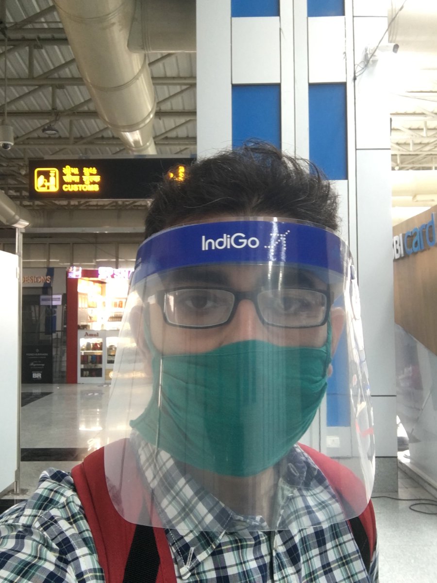 13. In the days after quarantine, I was able to complete the work I had traveled for and took a flight back to New Delhi, in the flight I sawMasking mandated: 100% Masking technique: approx 90% Social distancing: GAP BETWEEN SEATS!!!Mandatory face shield! 