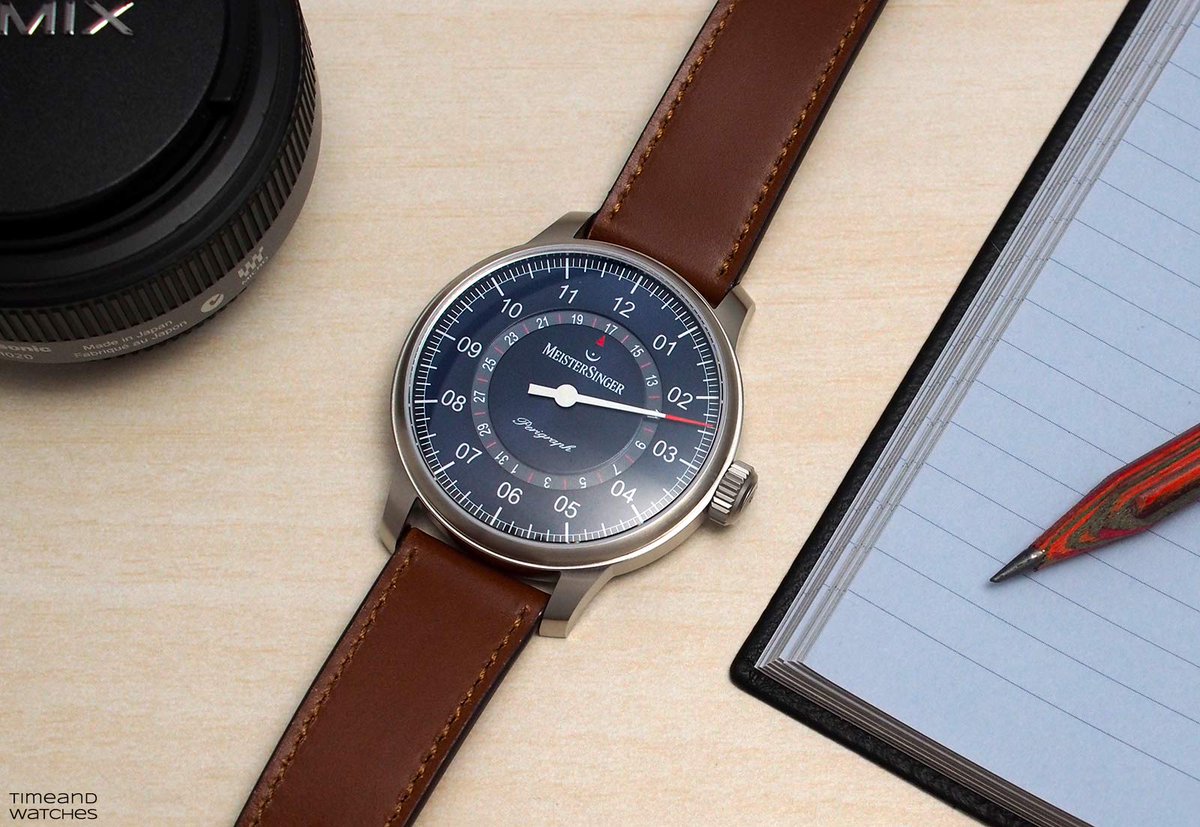 time_watches's tweet photo. The amazing single-handed #MeisterSinger #Perigraph featuring a sunburst blue dial with a matt black rotating ring to indicate the date. Lot of pics and our impressions at https://t.co/TeXa7banv3 https://t.co/3hk0OBGmcr