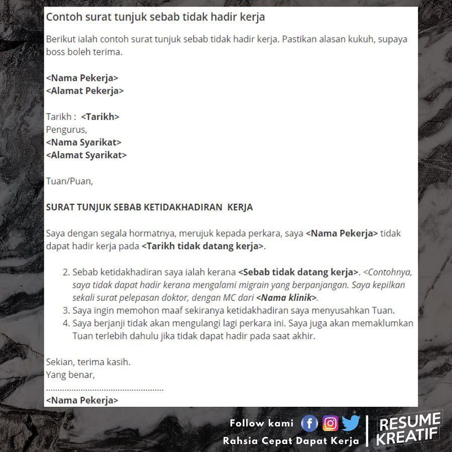 Contoh Surat Penjelasan Tindakan Tata Tertib Tidak Hadir Bertugas