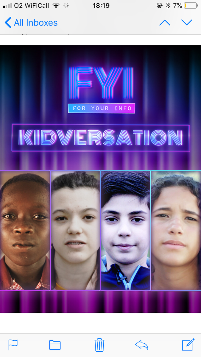 FirstNewsEditor's tweet photo. Beyond proud of our new @FYI_SkyTV series #Kidversation. Children across the world speak out about the @UN Convention on the Rights of the Child, relating them to their lives. Please watch and share: https://t.co/EOl9IHeQv1

@UNICEF_uk @Unicefuk_media @UNICEFuk_action @UNICEF https://t.co/TKaEdQ1uVt