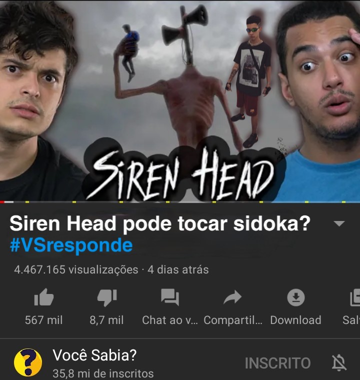 thumbsVCsabia's tweet photo. Siren Head pode tocar Sidoka?
#VSRESPONDE https://t.co/TDJAYEO4ZJ