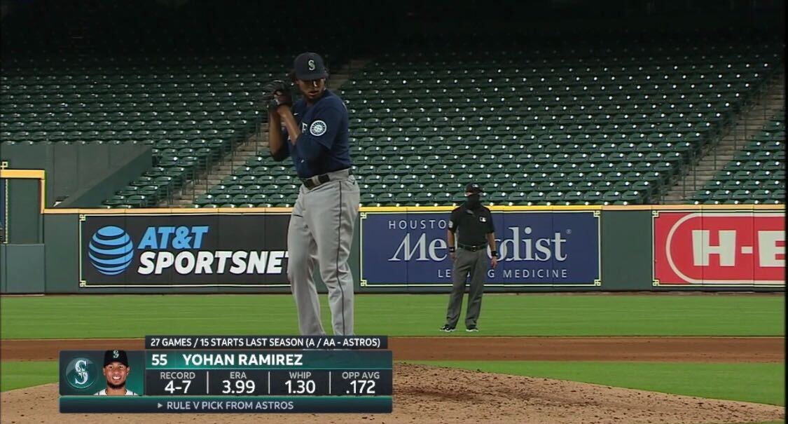 19,703rd player in MLB history: Yohan Ramirez- didn't sign til he was 21- insane stuff, minimal control- among 436 MiLB pitchers with 100+ IP in 2019, he had the 8th-highest strikeout-rate (33.8%) ... and *the* highest walk-rate (15.8%)- Rule 5 pick from HOU in December 2019