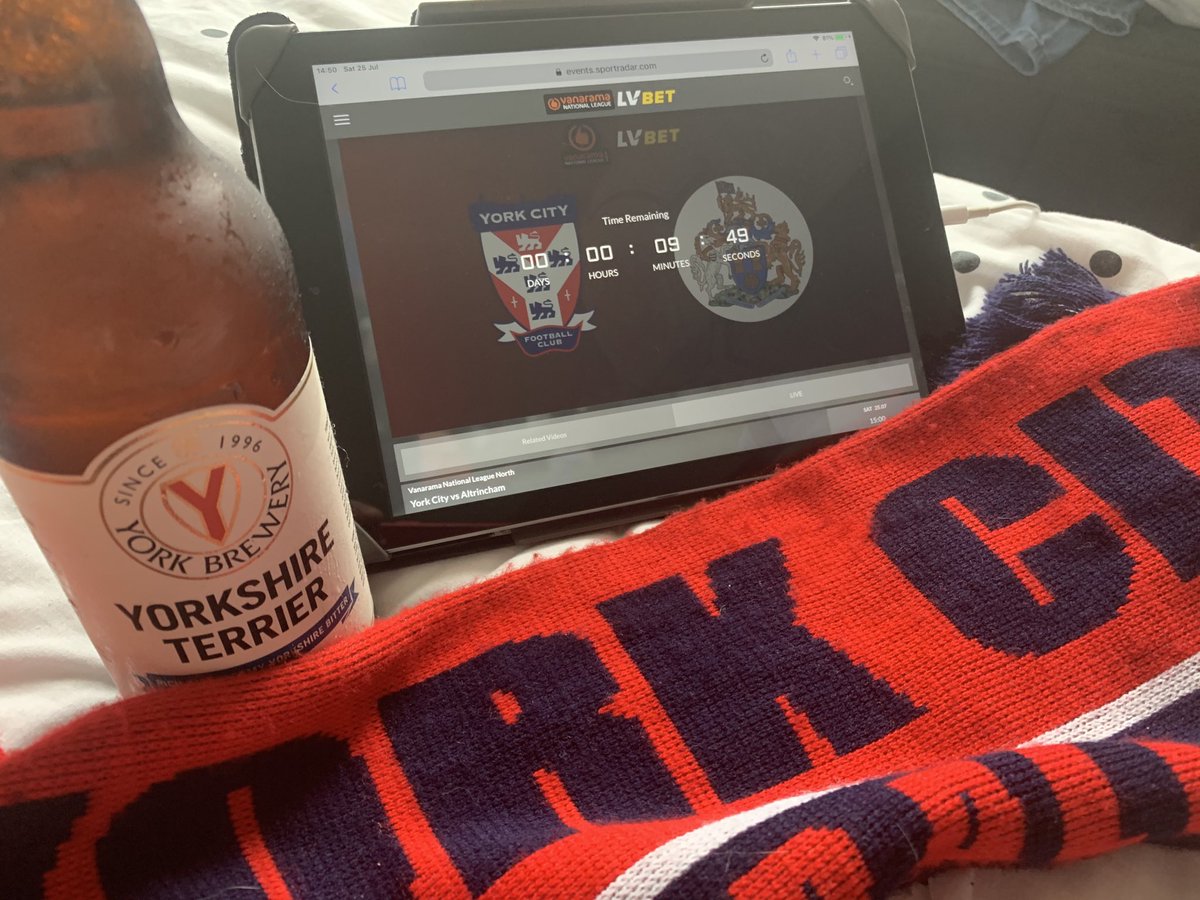 DominicCorcora7's tweet photo. PMT (pre match tension) well and truly kicking in. The new norm - iPad - bedroom - live stream #COYR #YCTID #wefighttotheend ⁦@YorkCityFC⁩ ⁦@YfrontFanzine⁩ ⁦@Walwynstatue⁩ https://t.co/5uQN9lPHop